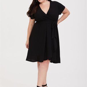 Torrid Black Crepe Wrap Dress Size 4